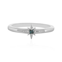 Anillo en plata con Diamante azul I3