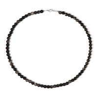 Collar en plata con Obsidiana plateada
