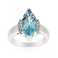 Anillo en plata con Topacio azul cielo