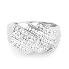 Anillo de hombre en plata con Zircón