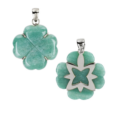 Colgante en plata con Aventurina verde