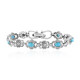 Brazalete en plata con Turquesa bella durmiente (Desert Chic)