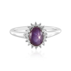 Anillo en plata con Rubí estrella