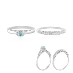 Anillo en plata con Apatita azul