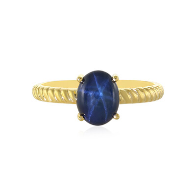 Anillo en plata con Zafiro estrella azul