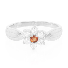 Anillo en plata con Zafiro naranja