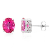 Pendientes en plata con Topacio rosa