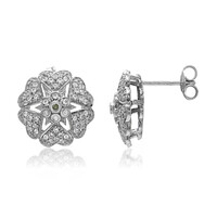 Pendientes en plata con Diamante Bosque Verde
