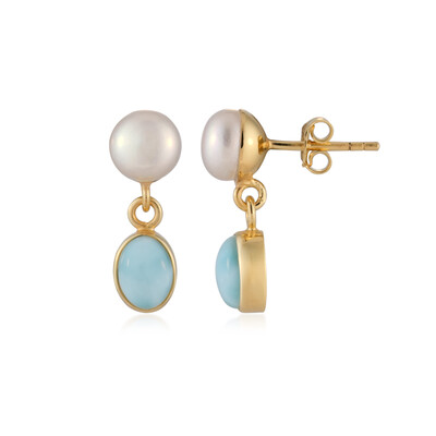 Pendientes en plata con Perla Freshwater