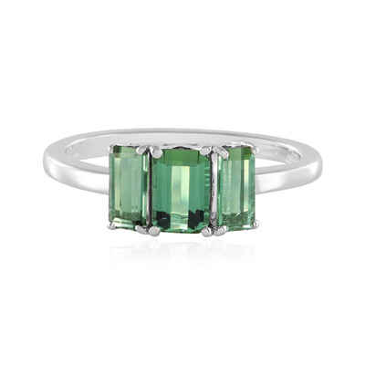 Anillo en plata con Turmalina verde Benedito(Adela Silber)