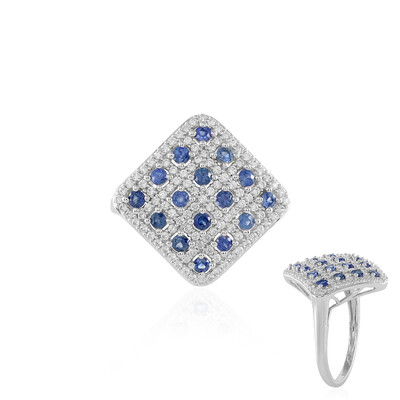 Anillo en oro con Zafiro azul
