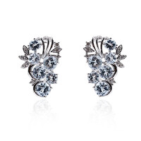 Pendientes en plata con Topacio azul cielo