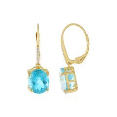 Pendientes en plata con Topacio color Paraiba