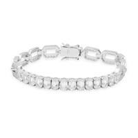 Brazalete en plata con Topacio blanco