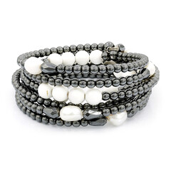Brazalete en plata con Hematita (Dallas Prince Designs)