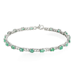 Brazalete en plata con Esmeralda de Zambia