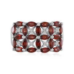 Anillo en plata con Granate de Mozambique
