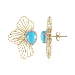 Pendientes en oro con Turquesa bella durmiente (Ornaments by de Melo)