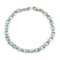 Brazalete en plata con Topacio azul cielo