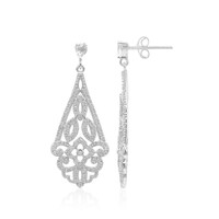 Pendientes en plata con Topacio blanco