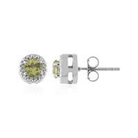 Pendientes en plata con Quarzo limón