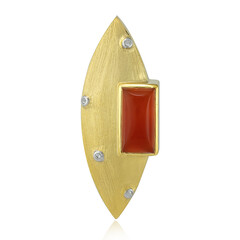 Colgante en plata con Calcedonia naranja