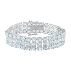Brazalete en plata con Topacio azul cielo