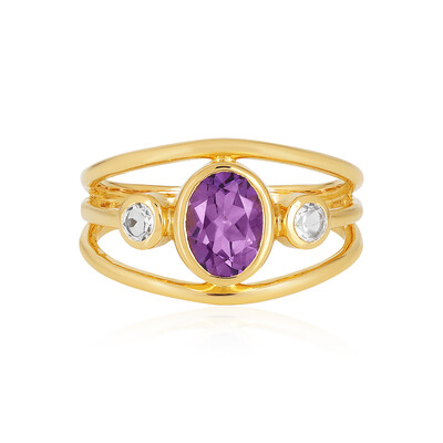 Anillo en plata con Amatista de Uruguay