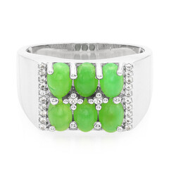Anillo de hombre en plata con Crisoprasa imperial