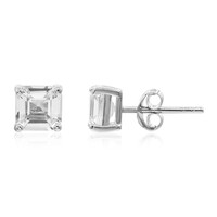 Pendientes en plata con Topacio blanco