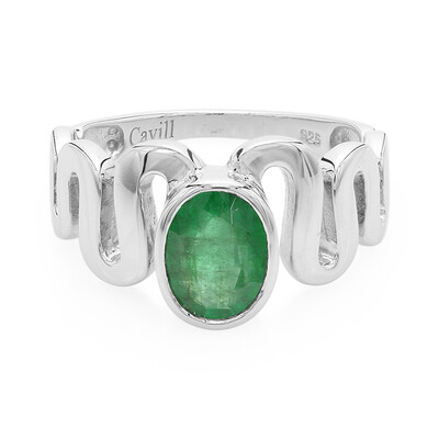 Anillo en plata con Esmeralda de Bahía