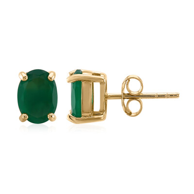 Pendientes en plata con Ágata verde