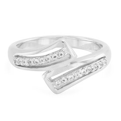 Anillo de hombre en plata con Zafiro blanco
