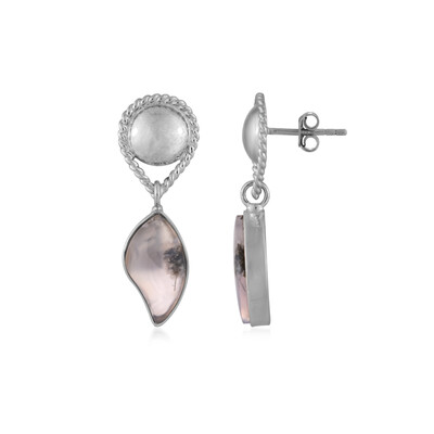 Pendientes en plata con Calcedonia morada (Bali Barong)