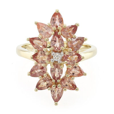Anillo en oro con Zafiro Padparascha no calentado