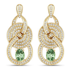 Pendientes en oro con Granate Menta (SUHANA)