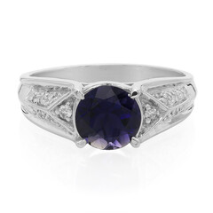 Anillo en plata con Iolita de Ceilán