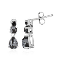 Pendientes en plata con Obsidiana Copo de Nieve