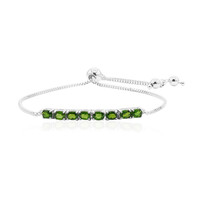 Brazalete en plata con Diópsido de Rusia