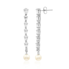 Pendientes en plata con Topacio blanco