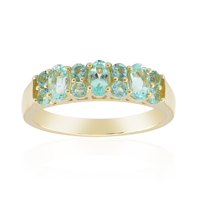 Anillo en oro con Berilo verde menta de Nigeria