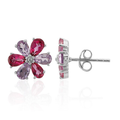 Pendientes en plata con Topacio rosa