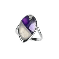 Anillo en plata con Cuarzo rosa