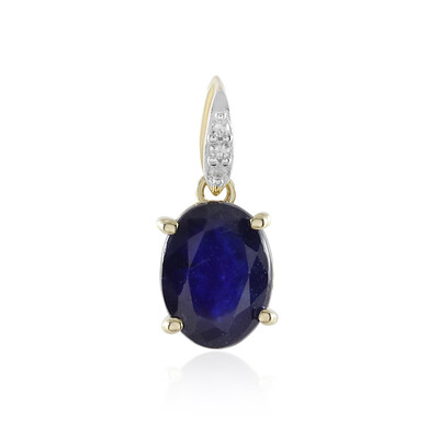 Colgante en oro con Zafiro azul de Madagascar