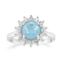Anillo en plata con Cuarzo azul pastel