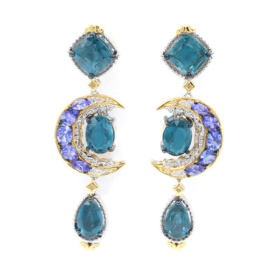 Pendientes en plata con Cianita petróleo (Gems en Vogue)