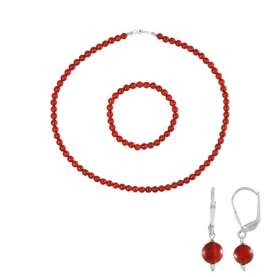 Set en plata con Ónix rojo