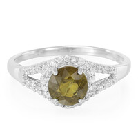 Anillo en plata con Turmalina cuprífera
