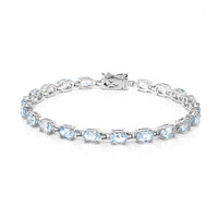 Brazalete en plata con Topacio azul cielo