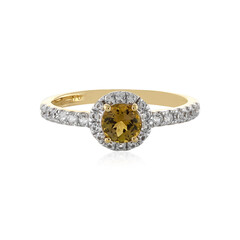 Anillo en oro con Tanzanita amarilla